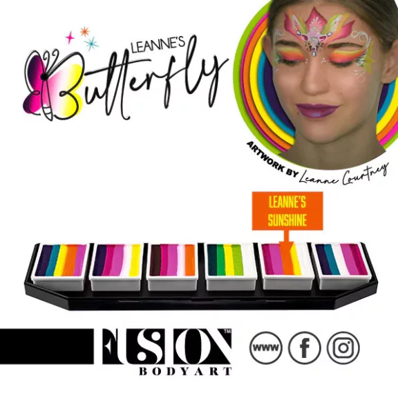 Fusion csíkos arcfesték paletta – Leanne's BUTTERFLY 