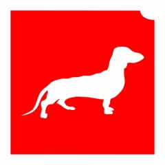 4x4cm Csillámtetoválás sablon Tacskó kutya 15