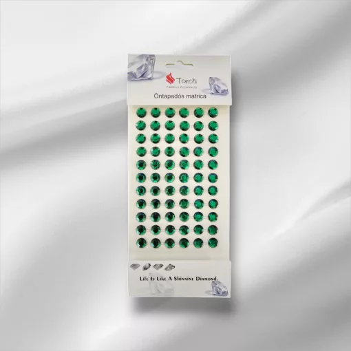 Strasszkő 10 mm Smaragd zöld 66db/cs