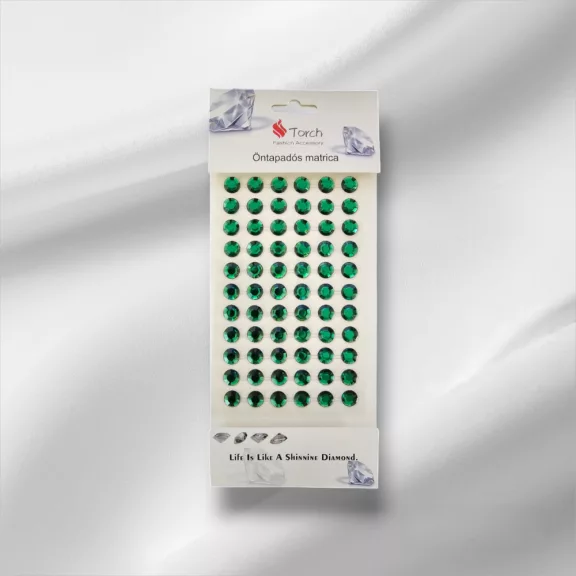Strasszkő 10 mm Smaragd zöld 66db/cs