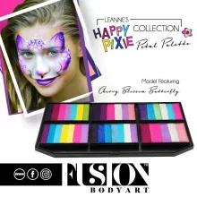 Fusion csíkos arcfesték paletta – Leanne's Happy Pixie - Szirompaletta