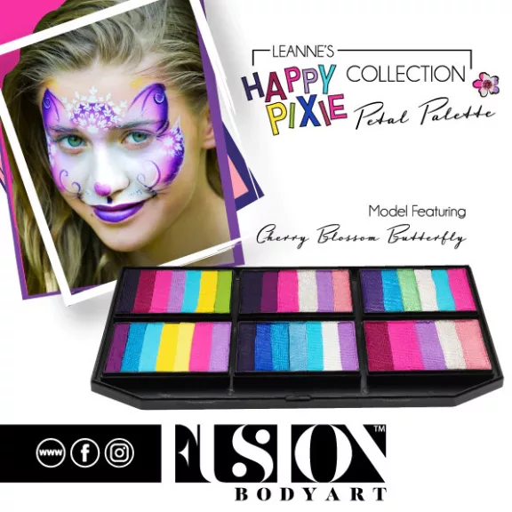 Fusion csíkos arcfesték paletta – Leanne's Happy Pixie - Szirompaletta