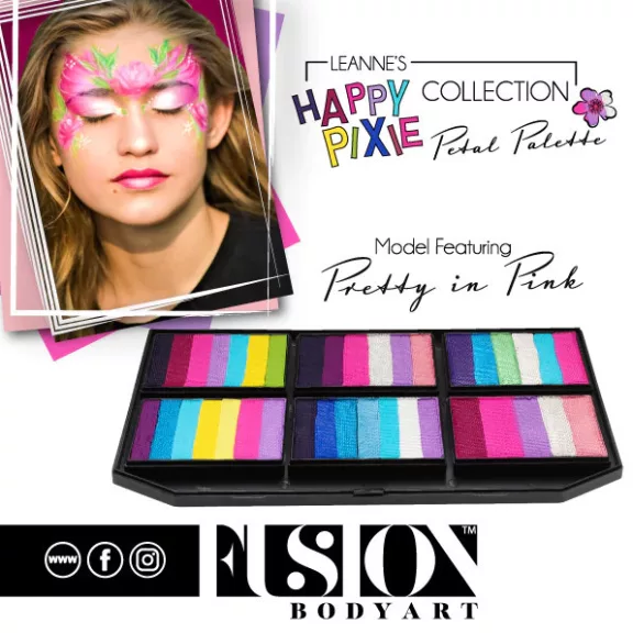 Fusion csíkos arcfesték paletta – Leanne's Happy Pixie - Szirompaletta