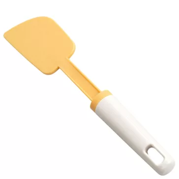 27,5 cm-es fehér és narancssárga konyhai műanyag tésztakeverő spatula süteménykrémek kenéséhez és tálak kikaparásához