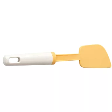 27,5 cm-es fehér és narancssárga konyhai műanyag tésztakeverő spatula süteménykrémek kenéséhez és tálak kikaparásához