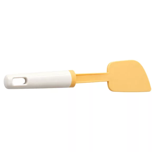 27,5 cm-es fehér és narancssárga konyhai műanyag tésztakeverő spatula süteménykrémek kenéséhez és tálak kikaparásához