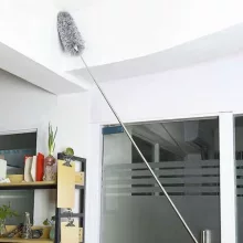 Ruhhy teleszkópos porolókefe két cserélhető fejjel, hosszú nyéllel, porszívó kefével, kerek és lapos tisztítófejjel