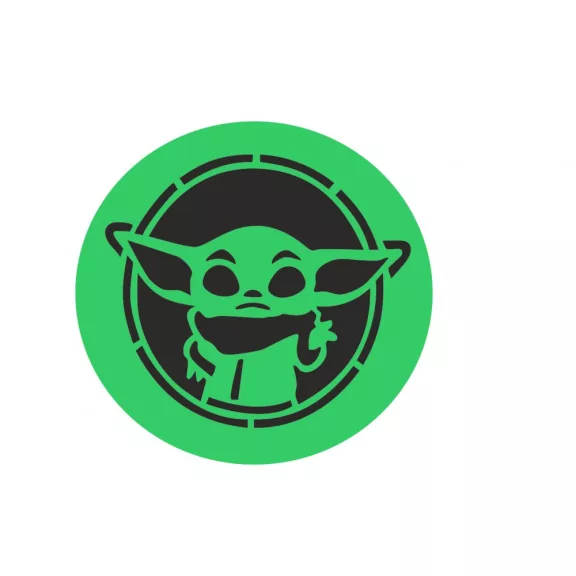 Arcfestés sablon, stencil - Bébi Yoda