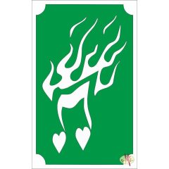   Mk Body Deco Csillámtetoválás sablon 8x5 cm-es  - Lángoló hangjegy 133