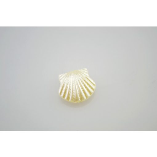 Akril gyöngy kagyló - 10 db/cs, 16x15 mm gyöngy fehér