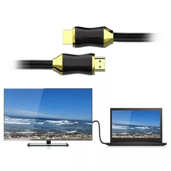 HDMI 2.1 kábel, Ultra High Speed, 8K 60Hz, 4K 120Hz, HDR, eARC, VRR támogatás, aranyozott csatlakozók, 2 méter, prémium minőség