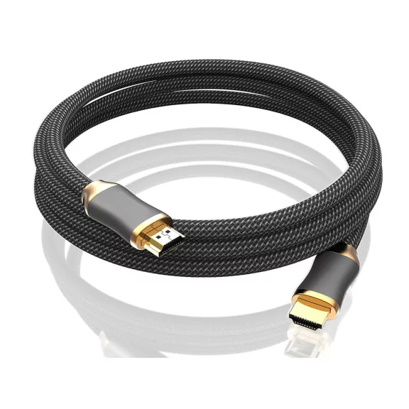 HDMI 2.1 kábel, Ultra High Speed, 8K 60Hz, 4K 120Hz, HDR, eARC, VRR támogatás, aranyozott csatlakozók, 2 méter, prémium minőség