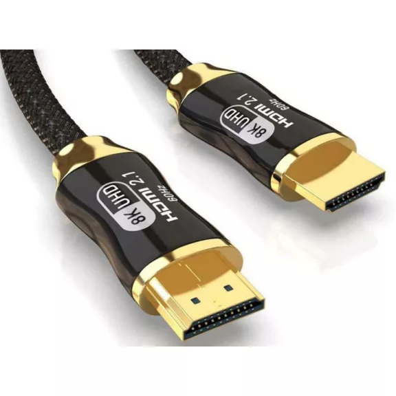 HDMI 2.1 kábel, Ultra High Speed, 8K 60Hz, 4K 120Hz, HDR, eARC, VRR támogatás, aranyozott csatlakozók, 2 méter, prémium minőség