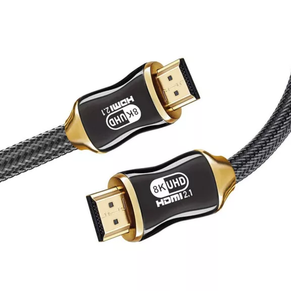 HDMI 2.1 kábel, Ultra High Speed, 8K 60Hz, 4K 120Hz, HDR, eARC, VRR támogatás, aranyozott csatlakozók, 2 méter, prémium minőség