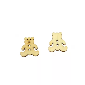 Gomb - Fa maci 1,5 x 1,5 x 0,2 cm