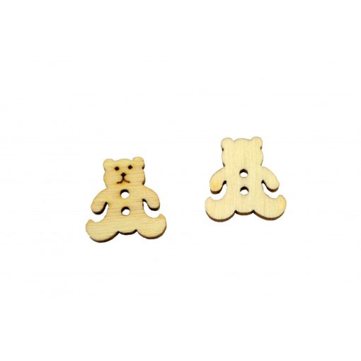 Gomb - Fa maci 1,5 x 1,5 x 0,2 cm