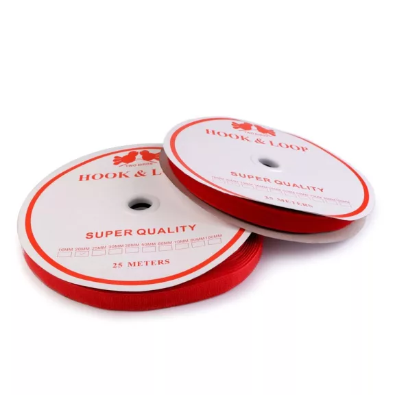 Tépőzár varrható 20 mm - Piros  /komplett/