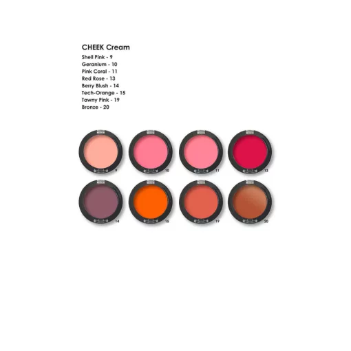 Mehron CHEEK Cream Palette – 8 Színű Krémpirosító Paletta, profi sminkeseknek