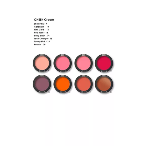 Mehron CHEEK Cream Palette – 8 Színű Krémpirosító Paletta, profi sminkeseknek