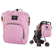 Rózsaszín 3 az 1-ben hátizsák anyának és apának, babakocsi táska és szervező hőszigetelt zsebekkel és állítható pántokkal