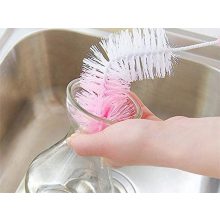 Üvegmosó kefe hajlított nyéllel és puha szivacs fejjel cumisüvegekhez