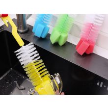 Üvegmosó kefe hajlított nyéllel és puha szivacs fejjel cumisüvegekhez