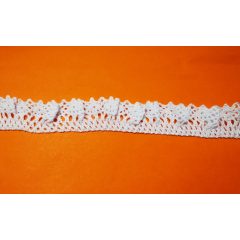 Csipke 100% pamut 1,5 cm-es fehér gumis