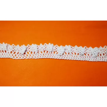 Csipke 100% pamut 1,5 cm-es fehér gumis