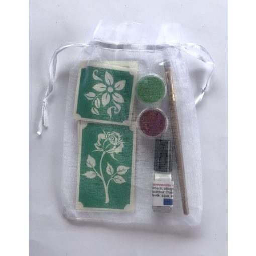 Csillámtetoválás szett - Virágos 