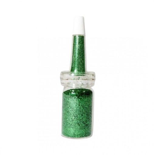 Csillámpor csőrös üvegben - Zöld 7 ml