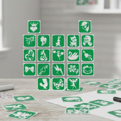 20 darabos lányos csillámtetoválás sablon készlet