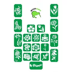 Mk Body Deco Csillámtetoválás sablon szett - Virágok