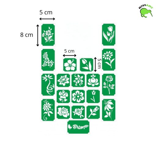 Mk Body Deco Csillámtetoválás sablon szett - Virágok