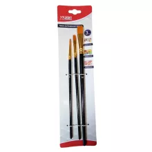 Arcfestés ecset szett 3 db-os - 2 lapos 1 kerek fekete