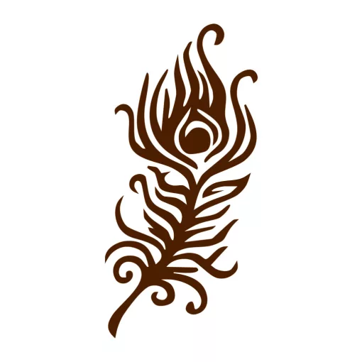 Mk Body Deco Henna sablon - Páva toll 17