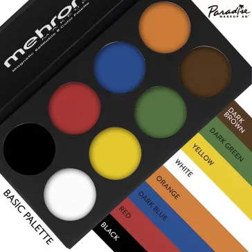   Mehron Paradise AQ Basic 8 színű arcfesték készlet - Alap színek