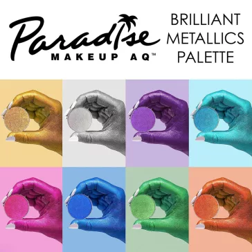   Mehron Paradise AQ Metallic 8 színű arcfesték készlet - Fémes Gyöngyház színek 