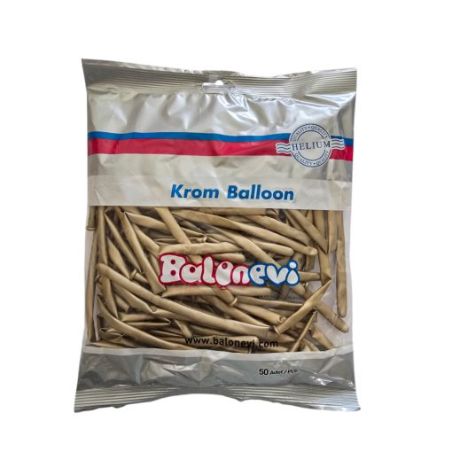 Modellező lufi 50 db-os króm arany színű csomag lufifigurák készítéséhez.