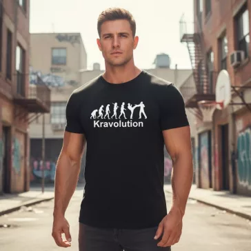 Krav Maga Kravolution logós prémium pamut póló 10 választható színben
