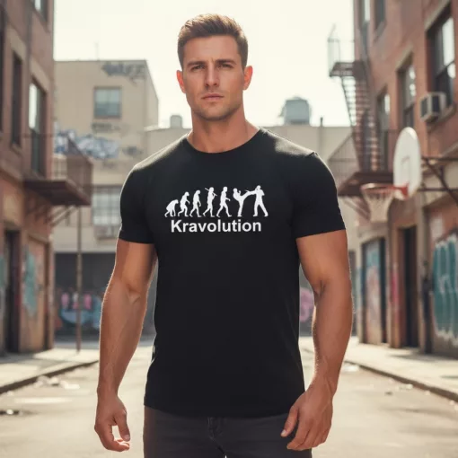 Krav Maga Kravolution logós prémium pamut póló 10 választható színben