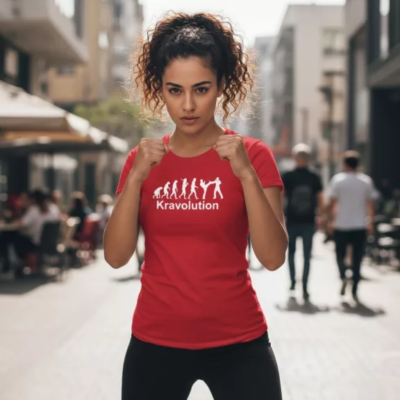Krav Maga Kravolution logós prémium pamut póló 10 választható színben