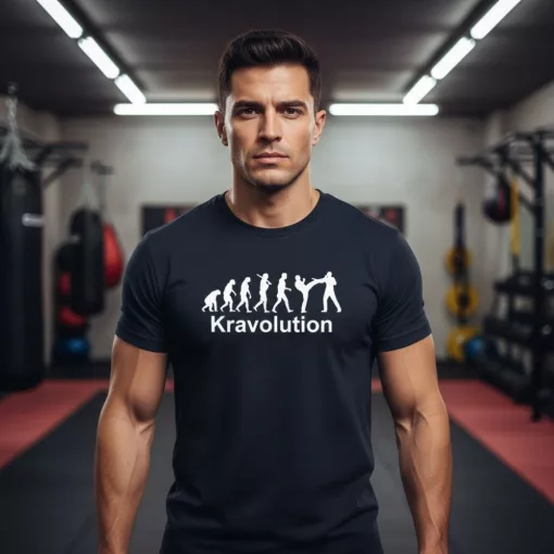Krav Maga Kravolution logós prémium pamut póló 10 választható színben