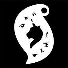 Arcfestő sablon - Unikornis 3 minta