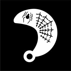 Arcfestő stencil - Pókháló pókkal