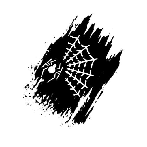 Arcfestő stencil - Pókháló pókkal