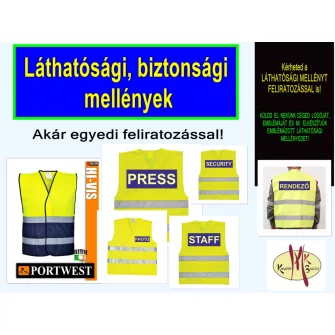 Jól Láthatósági Mellények Feliratozva